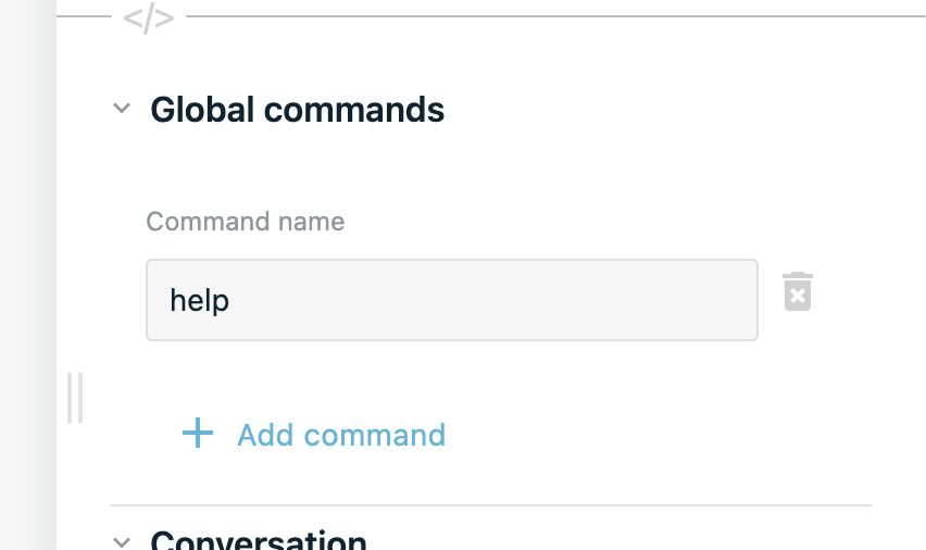 Process global command configuration