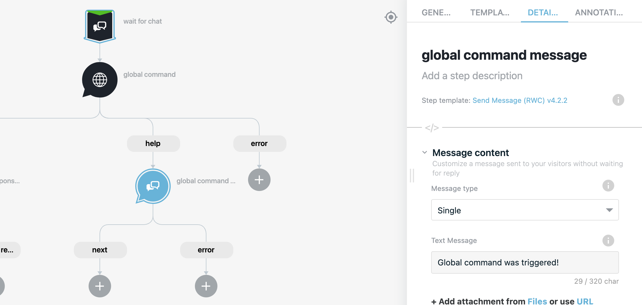 Process global command configuration