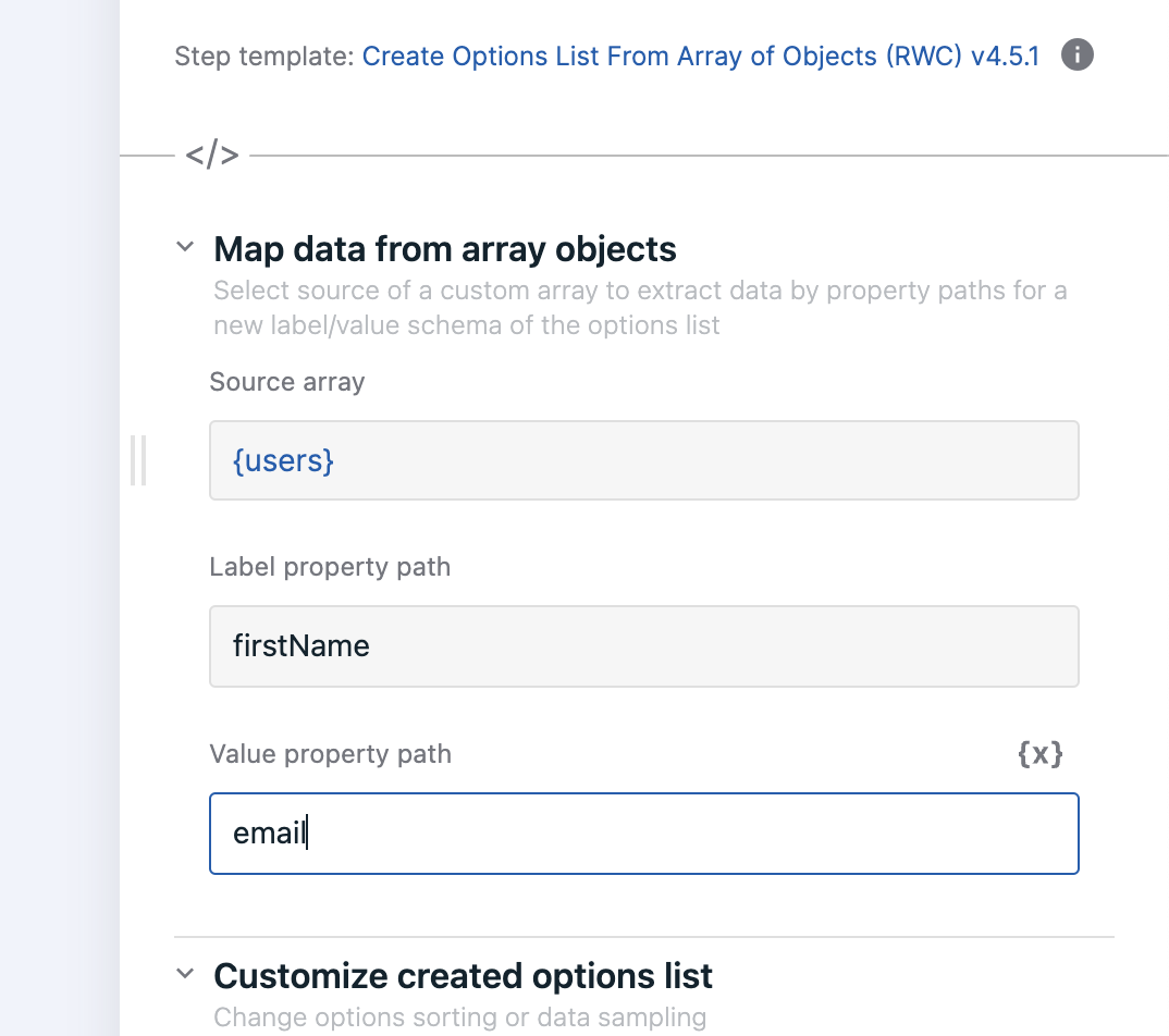 Step configuration preview